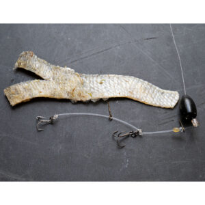 Vertical moving hook rig zanderfishing with filet - by Jens Bursell